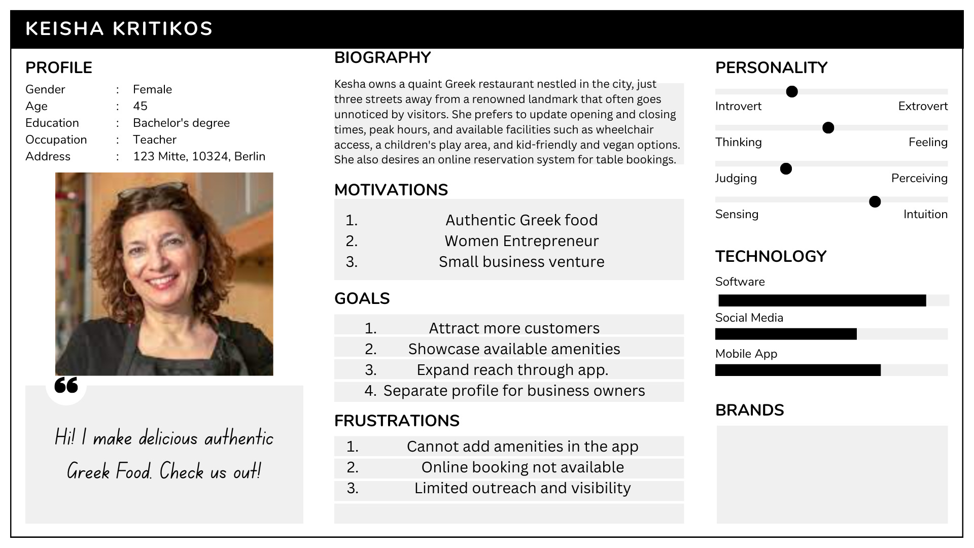 Persona Keisha: The Business Owner